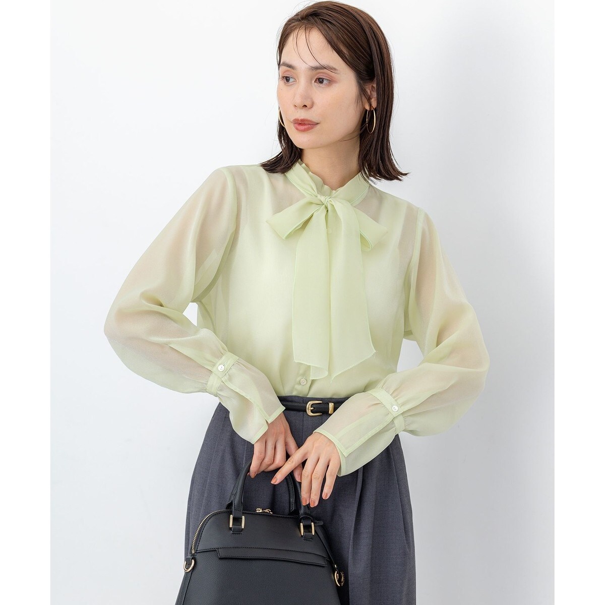 前後着用可】ドライタッチダブルフレア ブラウス | 組曲