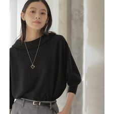 【加藤ローサさん着用・新色追加・前後着用可】スムースストレッチロールネック ニット