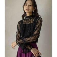 【前後着用可】チュールフリル ブラウス