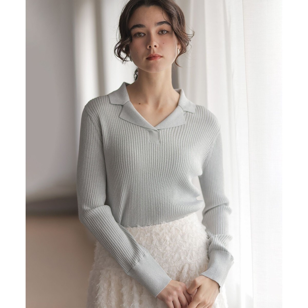 ラメリブポロ襟 ニット | 組曲(KUMIKYOKU) | マルイウェブチャネル