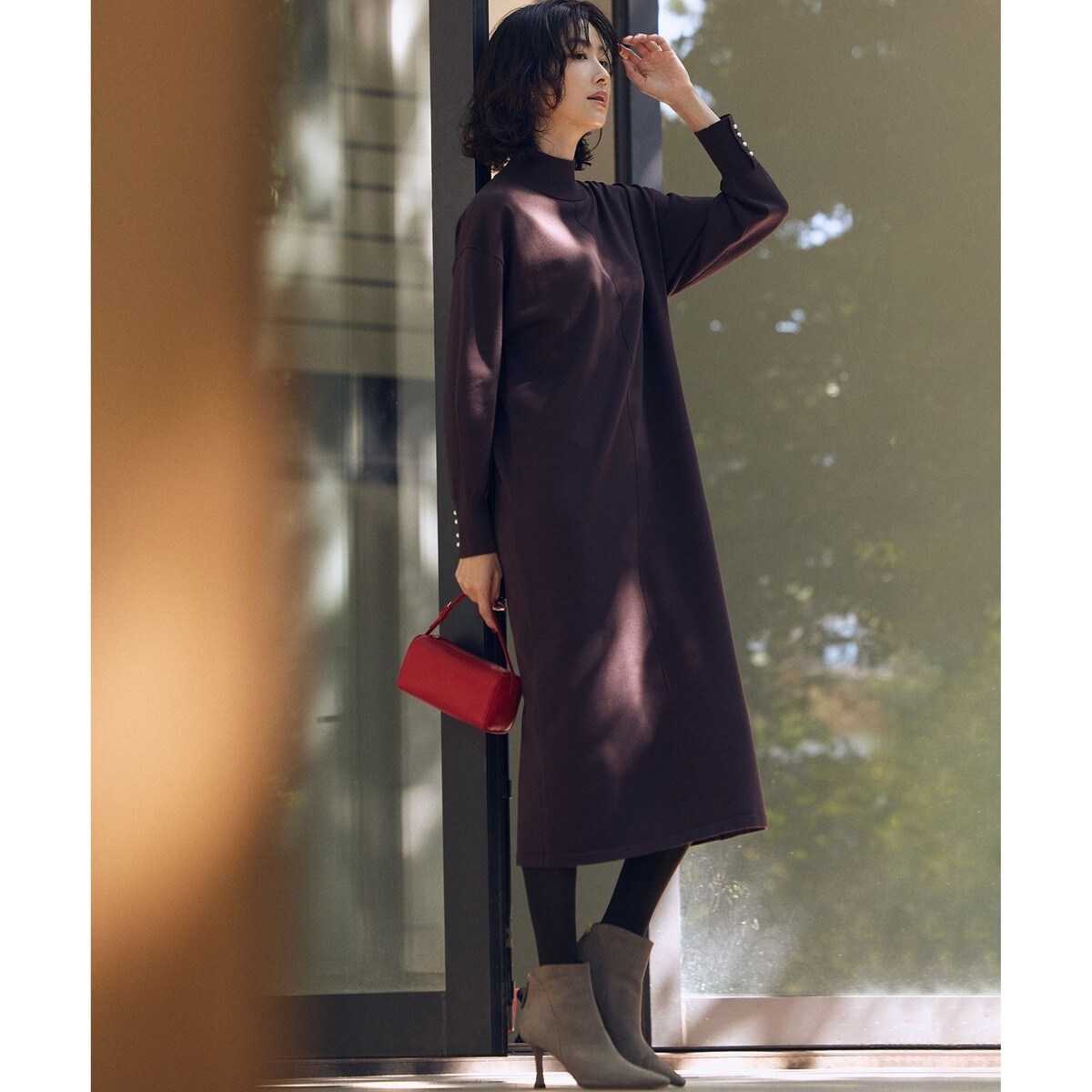 接触冷感/洗える】ストレッチラミータフタ ワンピース | 23区(23KU