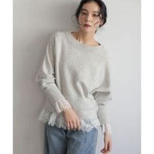 【加藤ローサさん着用】ウールカシミヤミックスボートネック ニット