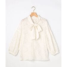 【KUMIKYOKU NAVY / 前後着用可】ヘアリーシフォン ブラウス