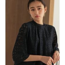 フラワーラッセルレーススタンド襟 ブラウス
