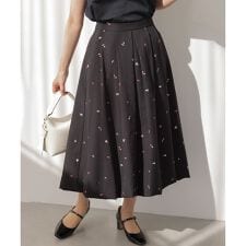 【WEB限定】ミニフラワーエンブロイダリー スカート