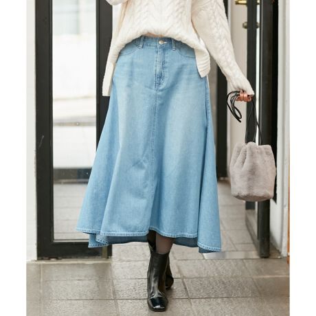 洗える】ライトオンスデニム マキシスカート | 組曲(KUMIKYOKU  