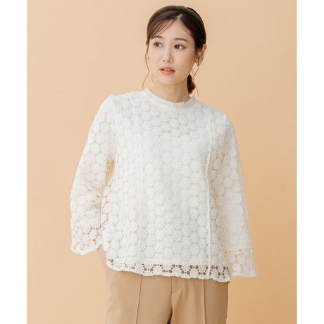 大人気商品につきNEWカラー登場！】シアーフラワーレース ブラウス