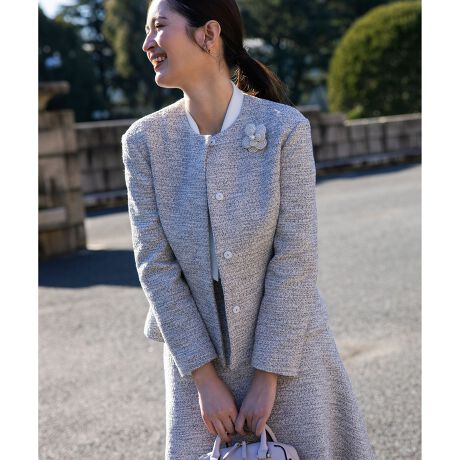 VERY掲載・KUMIKYOKU NAVY・セットアップ着用可】ブークレツイードノー  