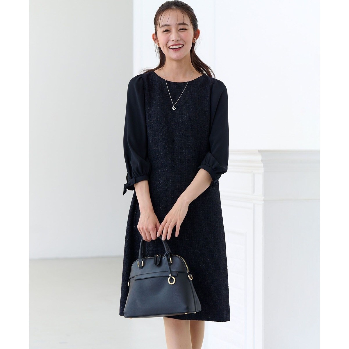 BASERANGE/ベースレンジ】DYDINE LONGSLEEVE DRESS：ワンピース