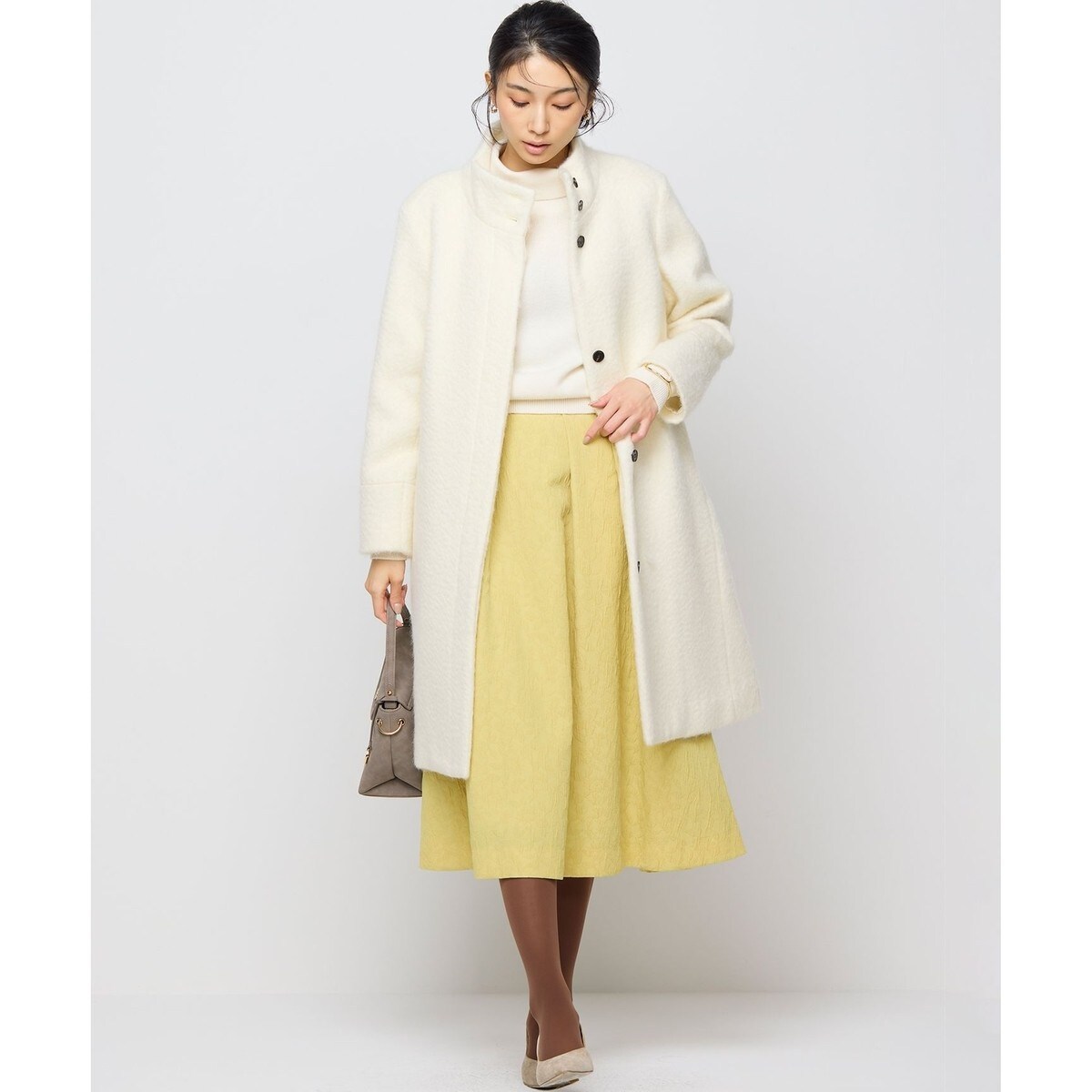 新作✴︎リュミエ✴︎スタンドカラーシャギーコート✴︎MUSTARD 予約]スタンドカラーシャギーコート/mustard – Lumier