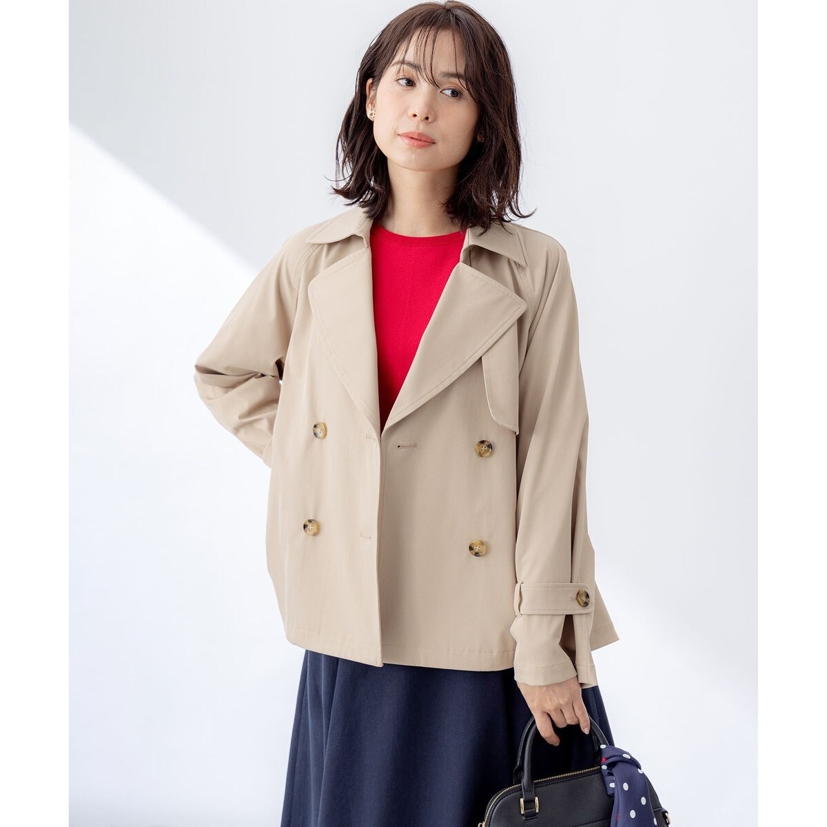 WEB限定】コットンライクツイル ショートトレンチコート | 組曲