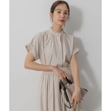 バウンディングシャーティング バンドカラーフリル ブラウス