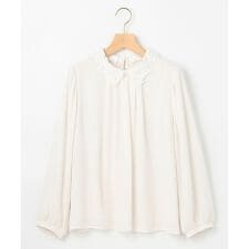 【WEB限定・2WAY】ジョーゼットシフォンレース襟 ブラウス