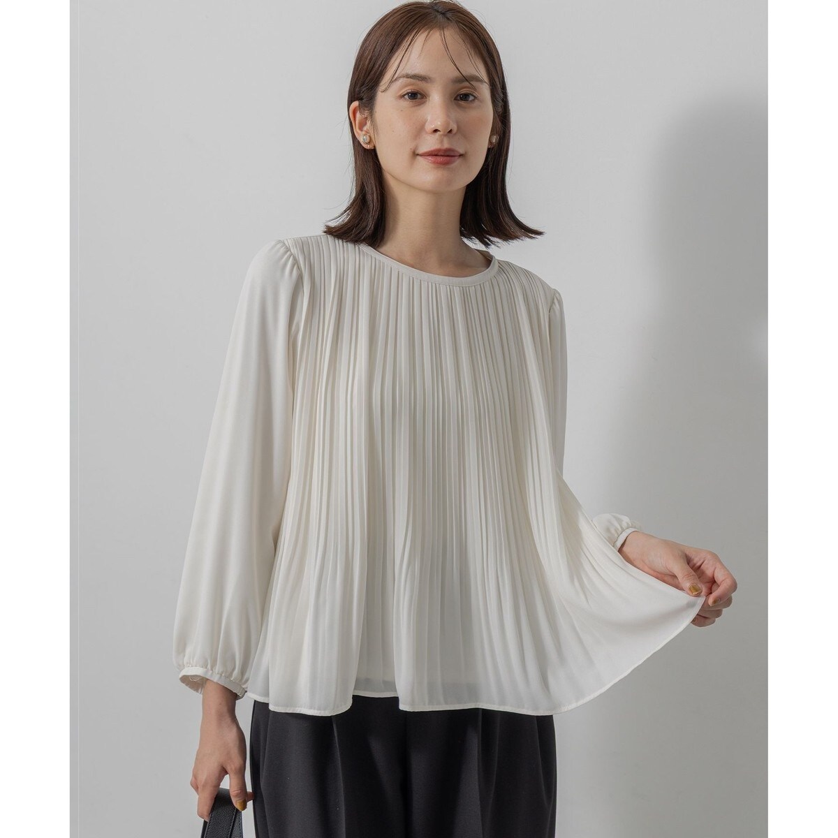 前後着用可】コンパクトシャーティング チュニックブラウス | 組曲