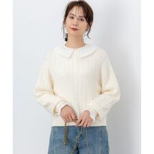 【加藤ローサさん着用】コットンカシミヤMIX ケーブル ニット