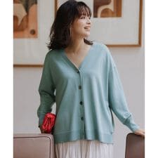 【加藤ローサさん着用 / 2WAY】スムースストレッチカシュクール カーディガン