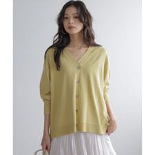 【加藤ローサさん着用 / 2WAY】スムースストレッチカシュクール カーディガン