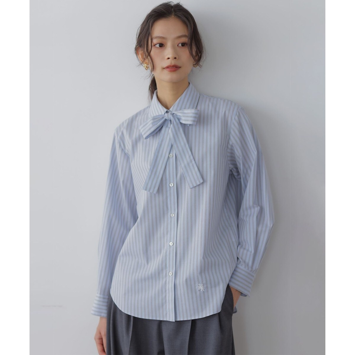 前後着用可】コンパクトシャーティング チュニックブラウス | 組曲