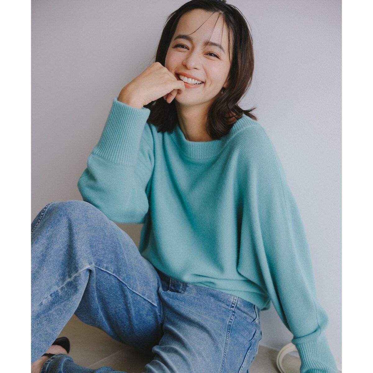 加藤ローサさん着用】ウールカシミヤミックスボートネック ニット