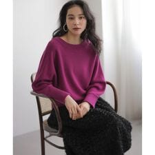 【加藤ローサさん着用】ウールカシミヤミックスボートネック ニット