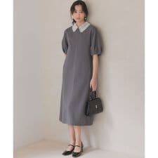 【2WAY】レース襟フレンチテリー ワンピース