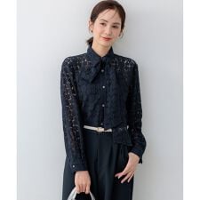 【WEB限定】フラワーラッセルレースシャツライク ブラウス