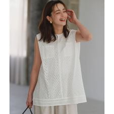 加藤ローサさん着用・WEB限定】エンブロイダリーレースノースリーブ