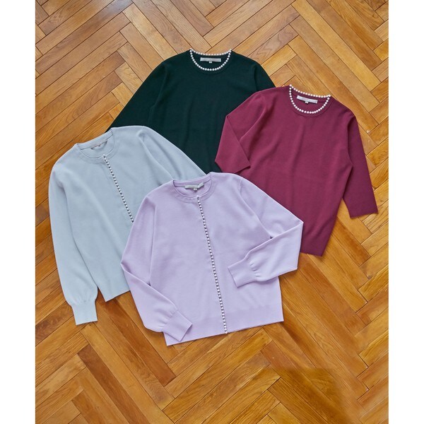 自由区｜【WEB限定カラー有】コットンパールニット クルーネック
