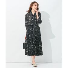 【セットアップ可】ドットプリント プリーツスカート