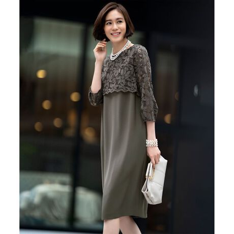 洗える】フラワーコードレース サックワンピース | 自由区(JIYU-KU  