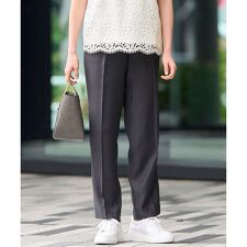 【XSサイズ~/洗える/セット着用可】キュプラリネンシャンタン イージーテーパードパンツ