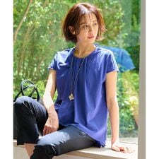 【洗える・XSサイズあり】ハイツイストポンチフロントタック カットソー