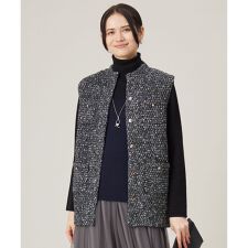 ツイード調ニット ジレ