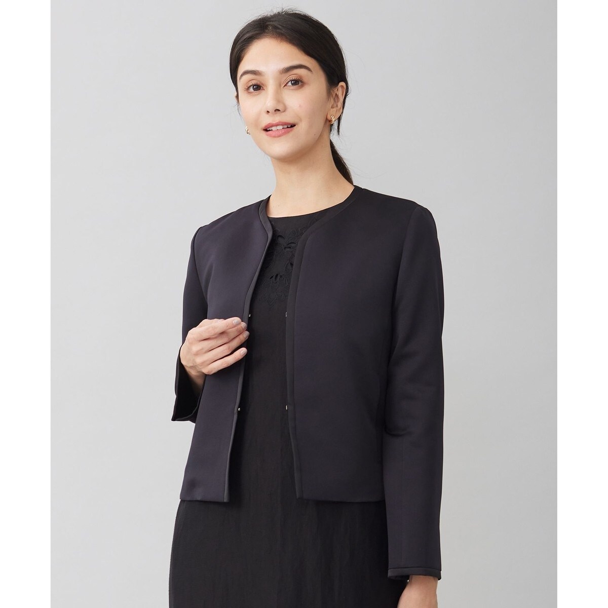 CLANE ラムレザー ノーカラージャケット　M相当　ゆったり　美品 CLANE ラムレザー ノーカラージャケット M相当 ゆったり 美品