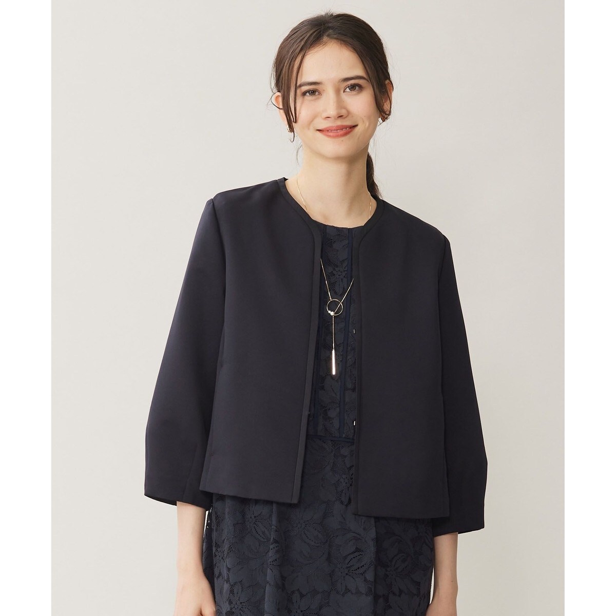 【洗える】グログランパフスリーブ ジャケット