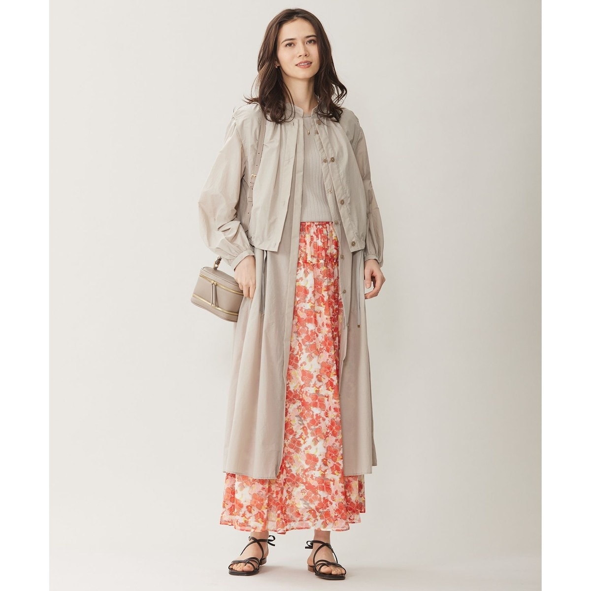 撥水加工・UVケア・洗える】ライトグログランフーデッド コート | 自由