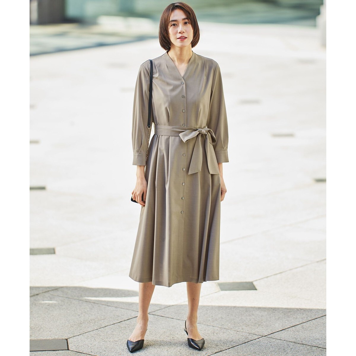 カタログ掲載】ウールミラノ異素材 ワンピース | 自由区(JIYU-KU