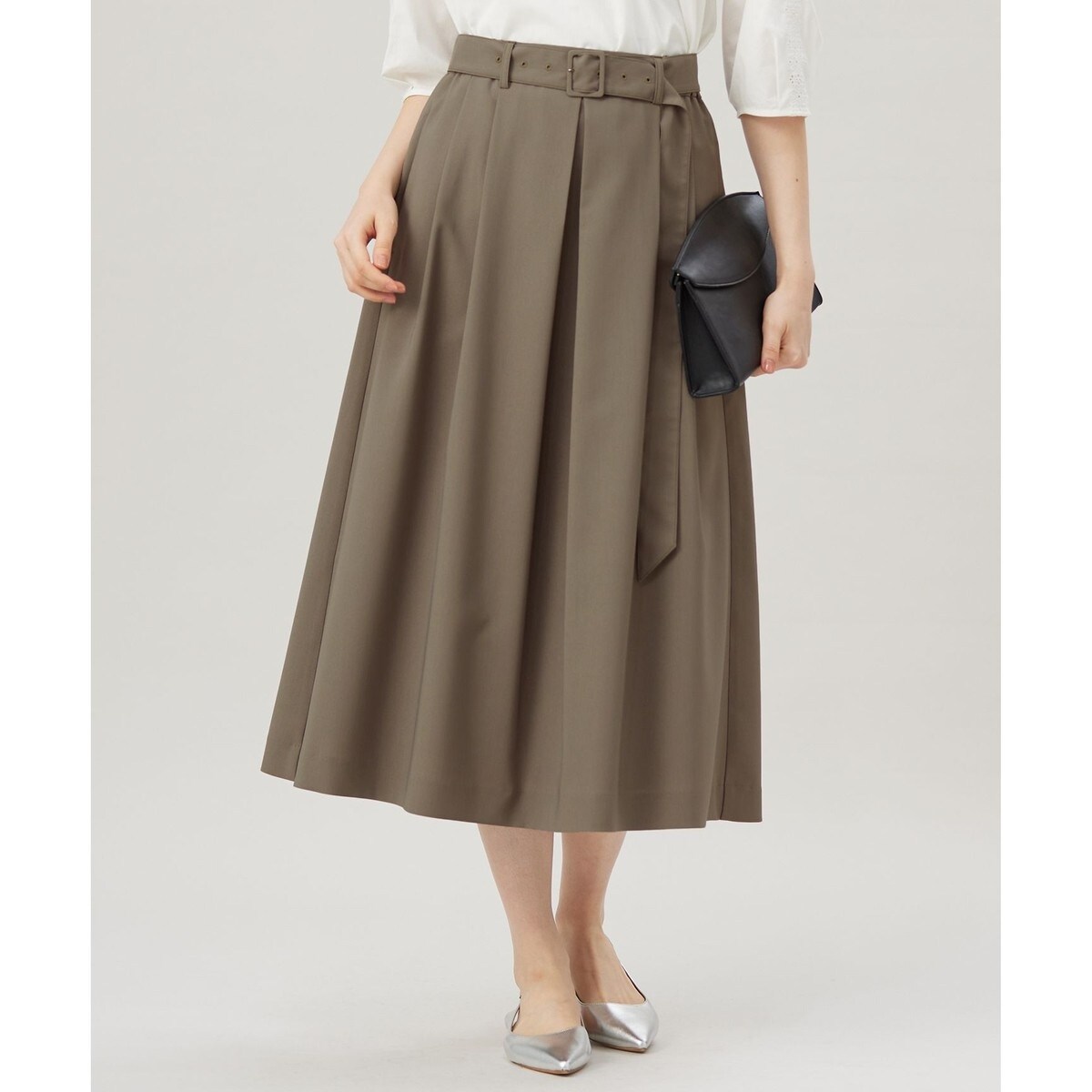 【SHIHOさん着用・洗える】ペイントタッチフラワープリント スカート 自由区｜【SHIHOさん着用・洗える】ペイントタッチフラワー