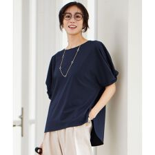 【接触冷感・UVカット・吸水速乾・抗菌防臭・洗える】ハイツイストポンチスリーブディティール カットソ