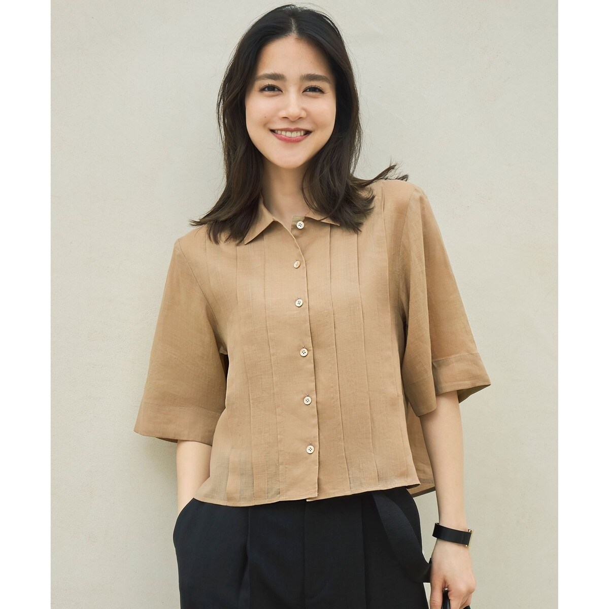 シアージオメトリックジャカードクロップド丈 ブラウス | 自由区(JIYU