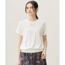 【接触冷感・UVケア・洗える】ドレーピーラグランスリーブ ニットソー