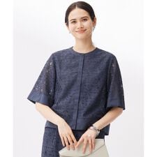 【カタログ掲載・洗える】フラワータイルレース ブラウス