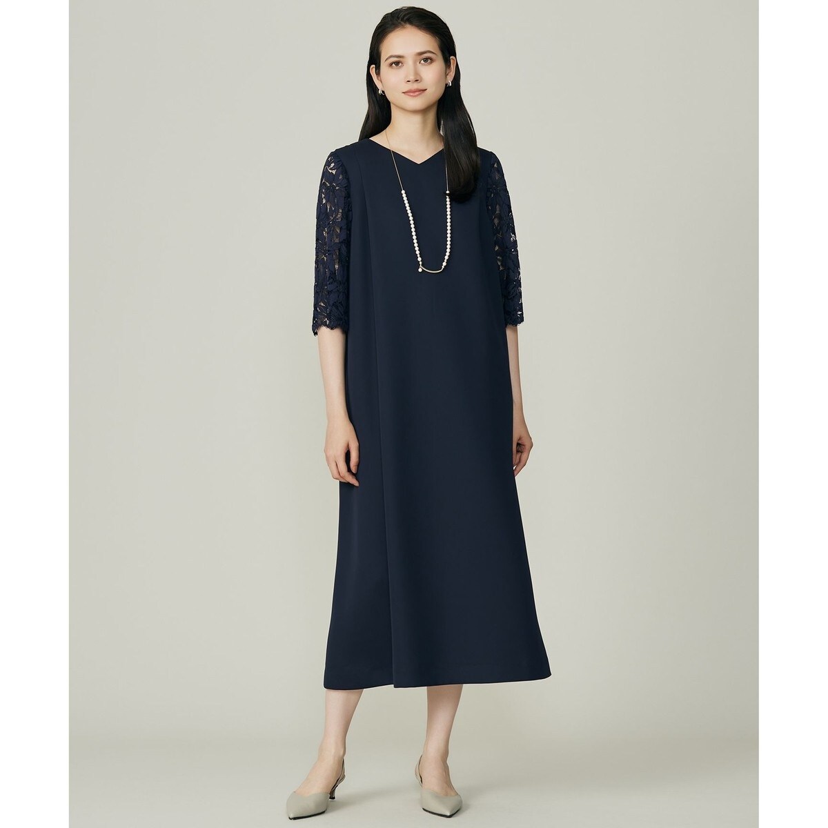 フォーマルドレスセレモニーオケージョン】袖レース サック