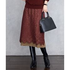 【SHIHOさん着用】バイカラーレース スカート