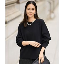 【カタログ掲載】ウールカシミヤブレンドスパンコールラグランスリーブ ニット
