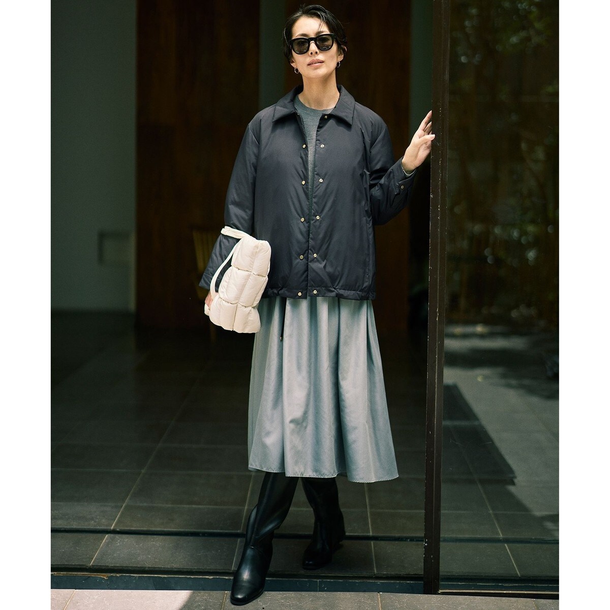 洗える】フラワーガーデンプリント ワンピース | 自由区(JIYU-KU