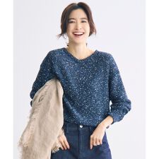 【1枚で華やぐ】ラメノットスパングル ニット