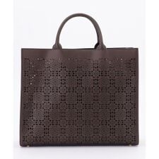 【カタログ掲載・巾着袋付き・A4サイズ収納可】パンチングレース トート