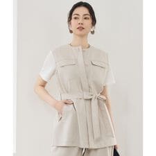 【SHIHOさん着用・セットアップ対応】リネンストレッチ ジレ