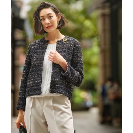 ファンシー ツイード ジャケット 自由区 Jiyu Ku Jkwris0025 ファッション通販 マルイウェブチャネル